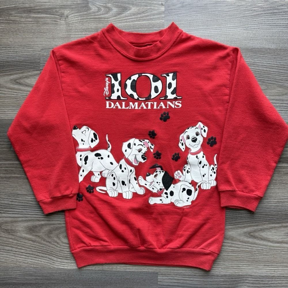 Vintage Disney 101 Dalmatians Red Sweatshirt Kids Youth Medium 10-12 USA